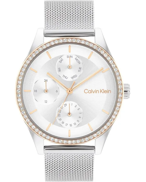 Γυναικείο ρολόι Calvin Klein Spark 25100010, Ασημί καντράν, Μπρασελέ από Ανοξείδωτο ατσάλι