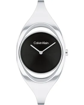 Γυναικείο ρολόι Calvin Klein Elated 25200423, Μαύρο καντράν, Μπρασελέ από Ανοξείδωτο ατσάλι