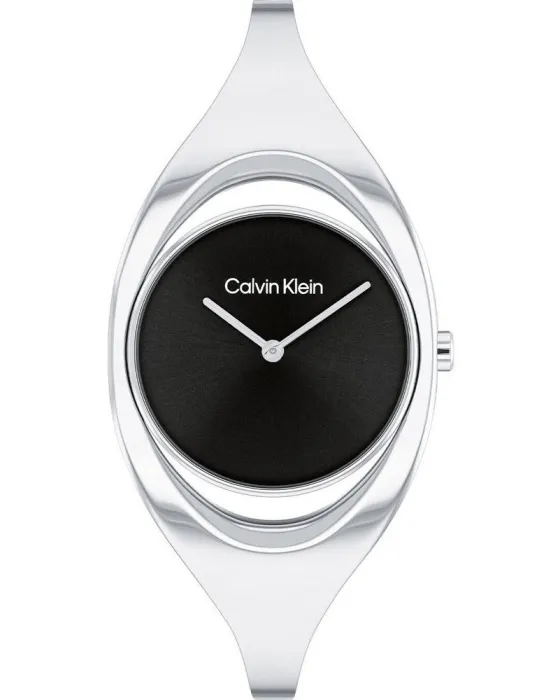Γυναικείο ρολόι Calvin Klein Elated 25200423, Μαύρο καντράν, Μπρασελέ από Ανοξείδωτο ατσάλι
