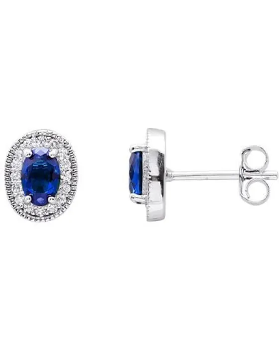 Σκουλαρίκια For You Jewels Nina E21579SP, Ασήμι 925, Ασημί / Μπλε