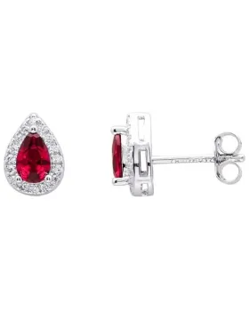 Σκουλαρίκια For You Jewels Nina E21580RB, Ασήμι 925, Ασημί / Κόκκινο