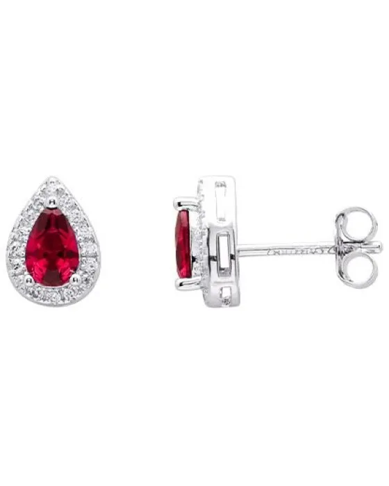 Σκουλαρίκια For You Jewels Nina E21580RB, Ασήμι 925, Ασημί / Κόκκινο