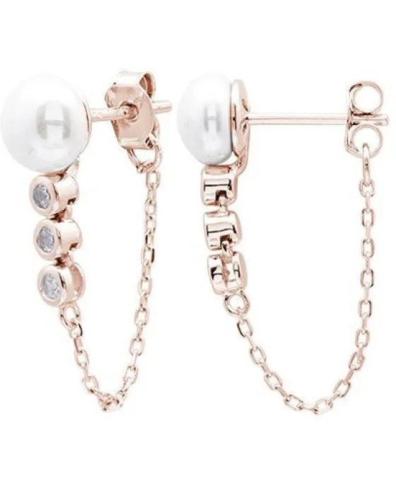Σκουλαρίκια Σκουλαρίκια For You Jewels Brooke E21613PP, Ασήμι 925, Ροζ χρυσό