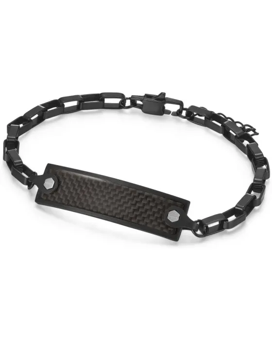 Bracelets Βραχιόλι Caterpillar Carbon J021B90111, Stainless steel, Black