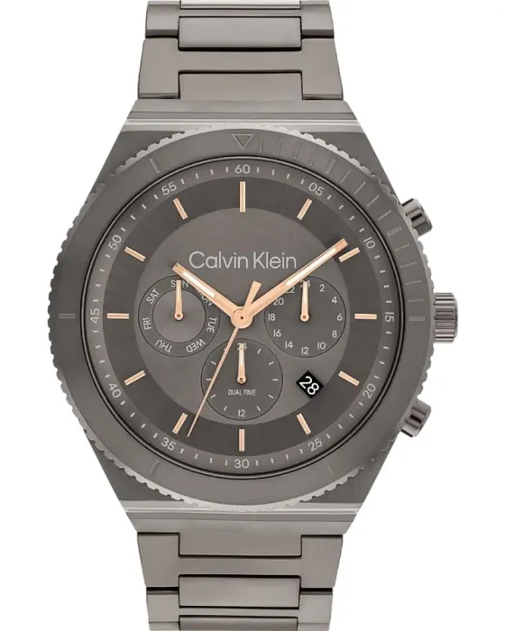 Ανδρικό ρολόι Calvin Klein Montre 25200304, Γκρι καντράν, Μπρασελέ από Ανοξείδωτο ατσάλι