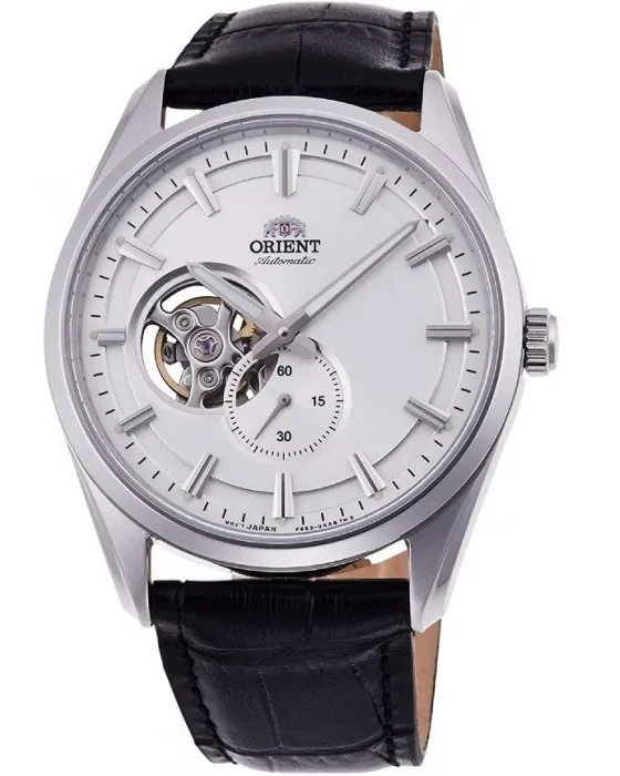 Ανδρικό ρολόι Orient Contemporary Open Heart Automatic RA-AR0004S30B, Ασημί καντράν, Λουρί από Δερμάτινο