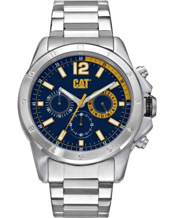 Ανδρικό ρολόι Caterpillar Big Twist 24 Chronograph YW14311637, Μπλε καντράν, Μπρασελέ από Ανοξείδωτο ατσάλι