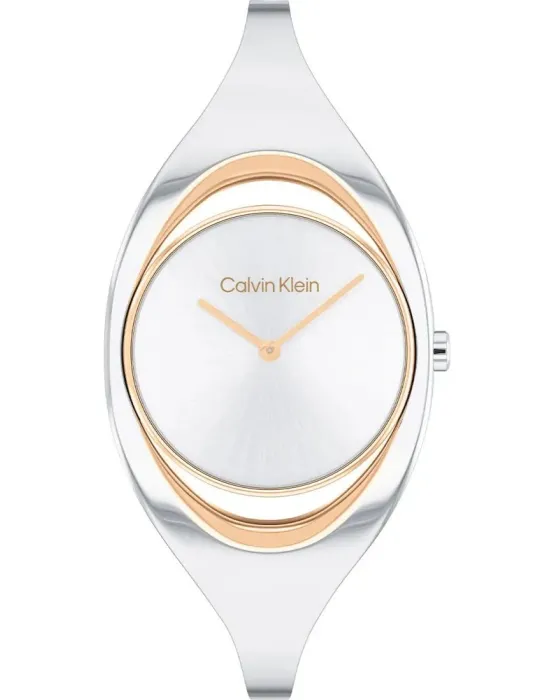 Γυναικείο ρολόι Calvin Klein Elation 25200424, Ασημί καντράν, Μπρασελέ από Ανοξείδωτο ατσάλι