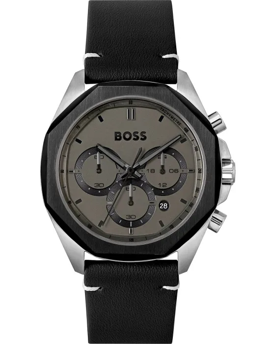 Ανδρικό ρολόι Hugo Boss Cloud Chronograph 1514014, Μαύρο καντράν, Λουρί από Δερμάτινο