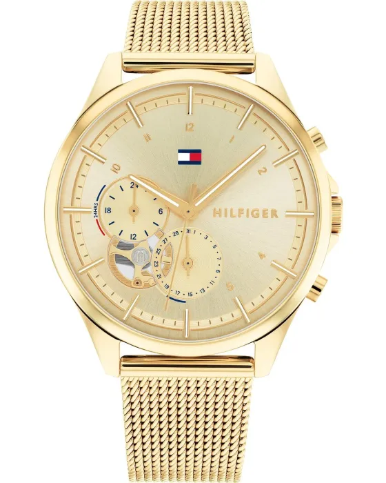 Γυναικείο ρολόι Tommy Hilfiger Quinn 1782417, Χρυσό καντράν, Μπρασελέ από Ανοξείδωτο ατσάλι