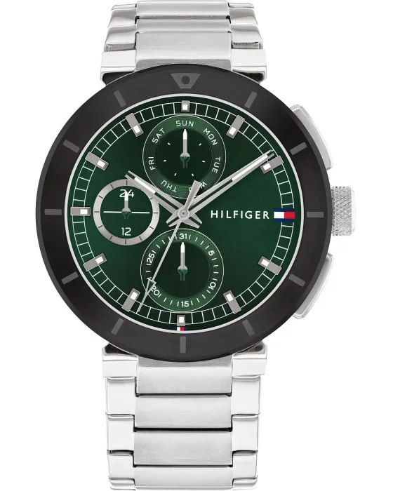 Ανδρικό ρολόι Tommy Hilfiger Lorenzo 1792117, Πράσινο καντράν, Μπρασελέ από Ανοξείδωτο ατσάλι