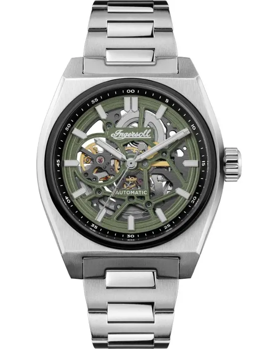 Ανδρικό ρολόι Ingersoll Vert Automatic I14304, Πράσινο καντράν, Μπρασελέ από Ανοξείδωτο ατσάλι
