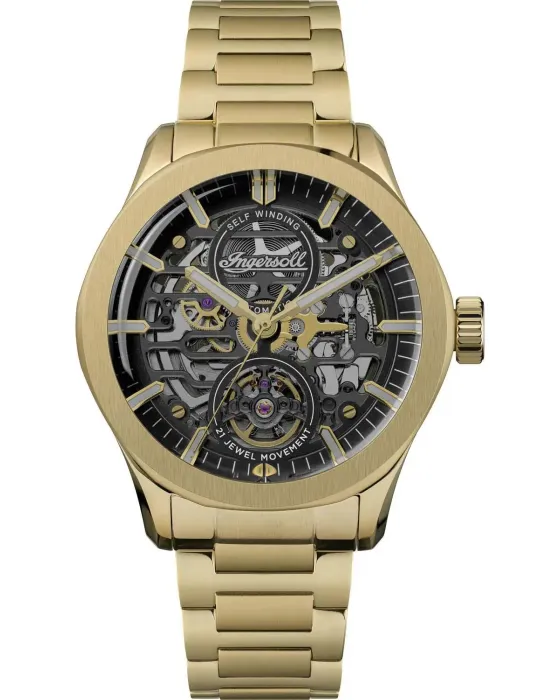 Men's watch Ingersoll Bronc Automatic I16702, Black dial, Bracelet in Stainless Steel