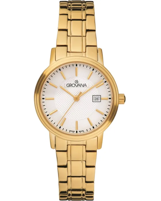 Female watch Grovana Kensington GRO5550.1119, Silver dial, Bracelet in Stainless Steel
