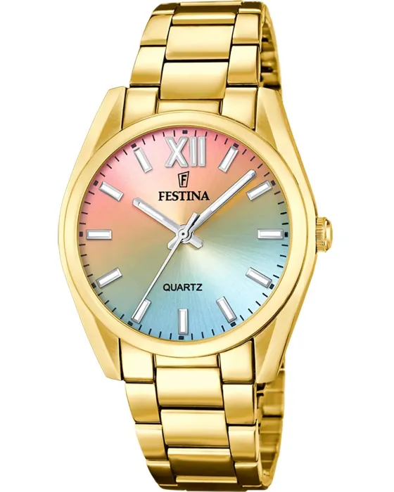 Γυναικείο ρολόι Festina Alegria F20640 / 7, Πολύχρωμο καντράν, Μπρασελέ από Ανοξείδωτο ατσάλι