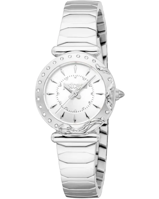 Γυναικείο ρολόι Just Cavalli Stella Snake JC1L363M0035, Ασημί καντράν, Μπρασελέ από Ανοξείδωτο ατσάλι