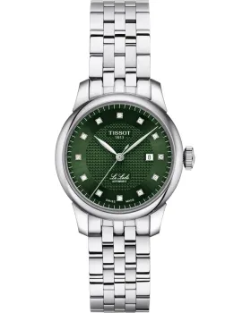 Γυναικείο ρολόι Tissot Le Locle Automatic T0062071109600, Πράσινο καντράν, Μπρασελέ από Ανοξείδωτο ατσάλι