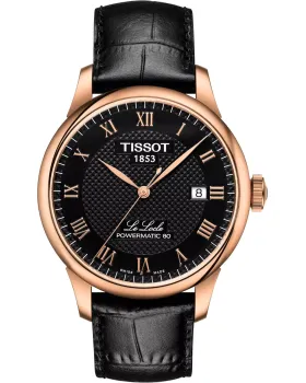 Ανδρικό ρολόι Tissot T-Classic Le Locle Automatic T0064073605300, Μαύρο καντράν, Λουρί από Δερμάτινο