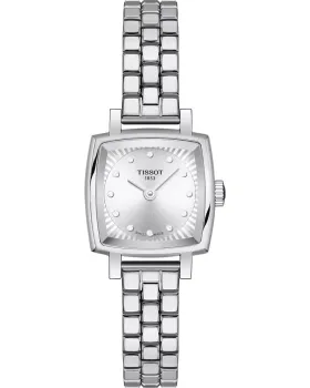Γυναικείο ρολόι Tissot T-Lady Lovely Square Diamonds T0581091103601, Ασημί καντράν, Μπρασελέ από Ανοξείδωτο ατσάλι