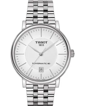 Ανδρικό ρολόι Tissot T-Classic Carson Premium Automatic T1224071103100, Ασημί καντράν, Μπρασελέ από Ανοξείδωτο ατσάλι