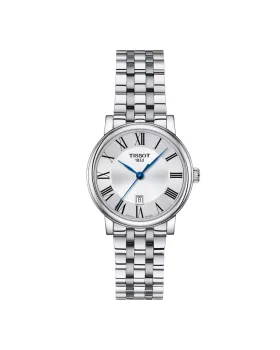 Female watch Tissot Carson Premium T1222101103300, Silver dial, Bracelet in Stainless Steel