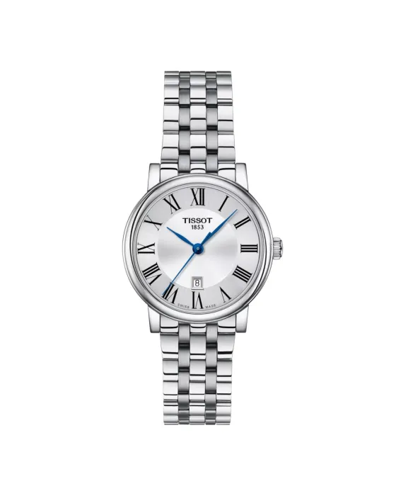Female watch Tissot Carson Premium T1222101103300, Silver dial, Bracelet in Stainless Steel
