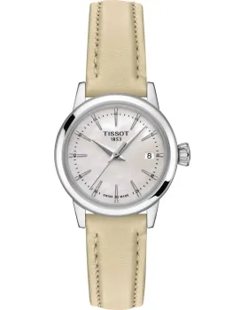 Γυναικείο ρολόι Tissot T-Classic Dream T1292101611100, Ασημί / Φίλντισι καντράν, Λουρί από Δερμάτινο