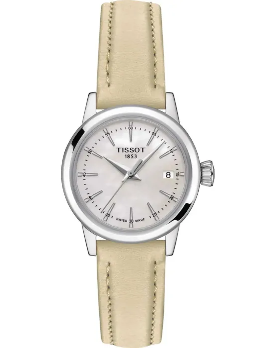 Γυναικείο ρολόι Tissot T-Classic Dream T1292101611100, Ασημί / Φίλντισι καντράν, Λουρί από Δερμάτινο