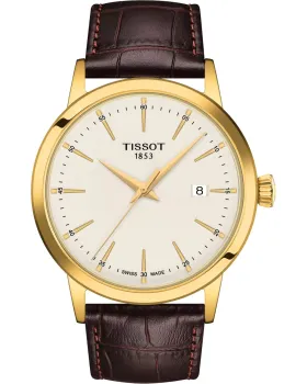 Ανδρικό ρολόι Tissot T-Classic Dream T1294103626100, Μπεζ καντράν, Λουρί από Δερμάτινο