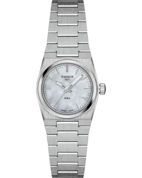 Γυναικείο ρολόι Tissot T-Classic PRX T1370101111100, Ασημί / Φίλντισι καντράν, Μπρασελέ από Ανοξείδωτο ατσάλι