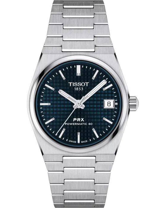 Ανδρικό / Γυναικείο ρολόι Tissot T-Classic PRX Powermatic 80 Automatic T1372071104100, Μπλε καντράν, Μπρασελέ από Ανοξείδωτο ατσάλι