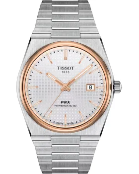 Ανδρικό ρολόι Tissot PRX 40 205 Powermatic 80 Automatic T1374072103100, Ασημί καντράν, Μπρασελέ από Ανοξείδωτο ατσάλι