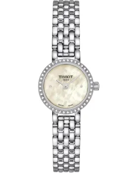 Γυναικείο ρολόι Tissot T-Lady Lovely Diamonds T1400096111600, Λευκό / Φίλντισι καντράν, Μπρασελέ από Ανοξείδωτο ατσάλι