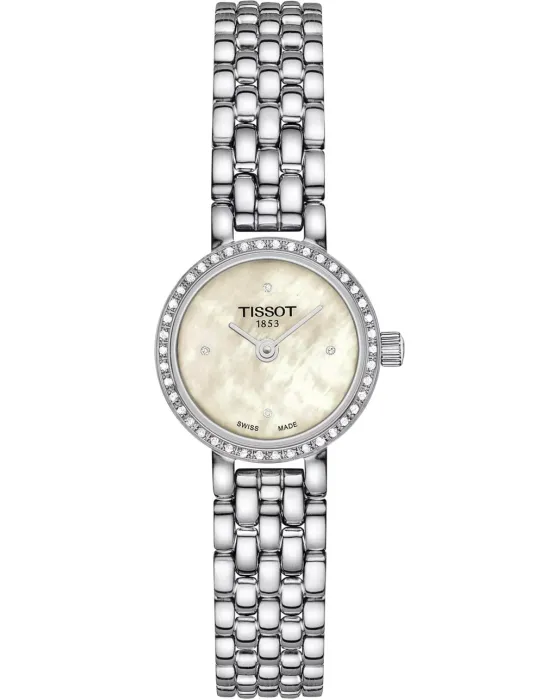 Γυναικείο ρολόι Tissot T-Lady Lovely Diamonds T1400096111600, Λευκό / Φίλντισι καντράν, Μπρασελέ από Ανοξείδωτο ατσάλι