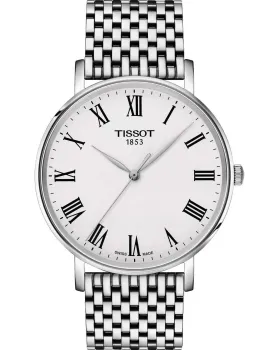 Ανδρικό ρολόι Tissot T-Classic Everytime T1434101103300, Λευκό καντράν, Μπρασελέ από Ανοξείδωτο ατσάλι