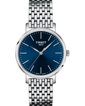 Γυναικείο ρολόι Tissot T-Classic Everytime T1432101104100, Μπλε καντράν, Μπρασελέ από Ανοξείδωτο ατσάλι