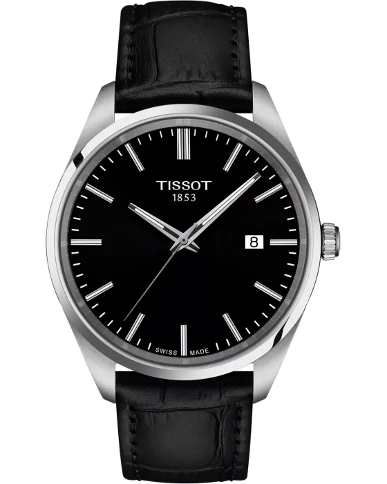 Ανδρικό ρολόι Tissot T-Classic PR100 T1504101605100, Μαύρο καντράν, Λουρί από Δερμάτινο