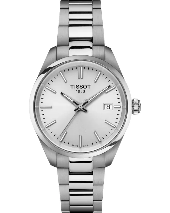 Γυναικείο ρολόι Tissot T-Classic PR100 T1502101103100, Ασημί καντράν, Μπρασελέ από Ανοξείδωτο ατσάλι
