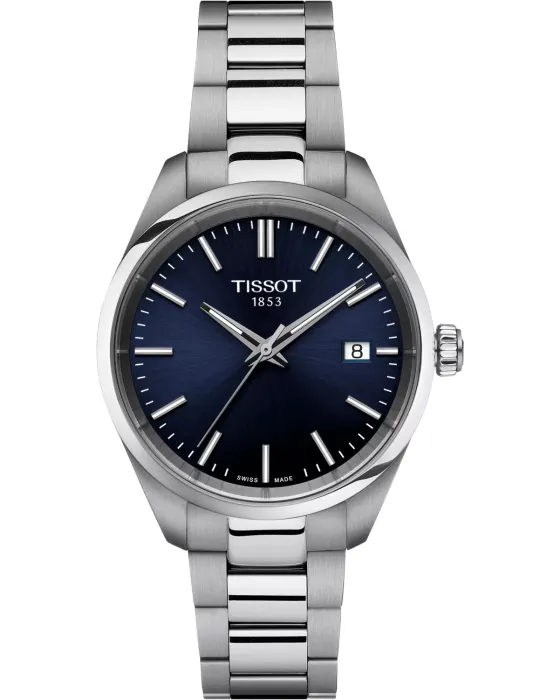 Female watch Tissot T-Classic PR100 T1502101104100, Blue dial, Bracelet in Stainless Steel