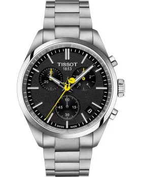 Male watch Tissot PR100 Tour de France Chronograph T1504171105100, Black dial, Bracelet in Stainless Steel