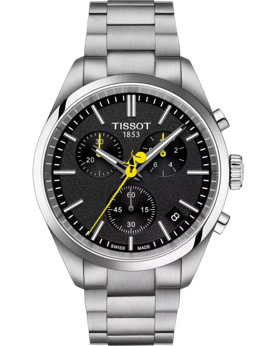 Male watch Tissot PR100 Tour de France Chronograph T1504171105100, Black dial, Bracelet in Stainless Steel