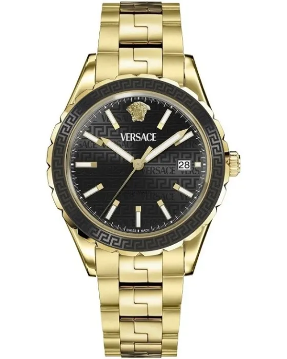 Male watch Versace Hellenyium Automatic VEQCA0624, Black dial, Bracelet in Stainless Steel