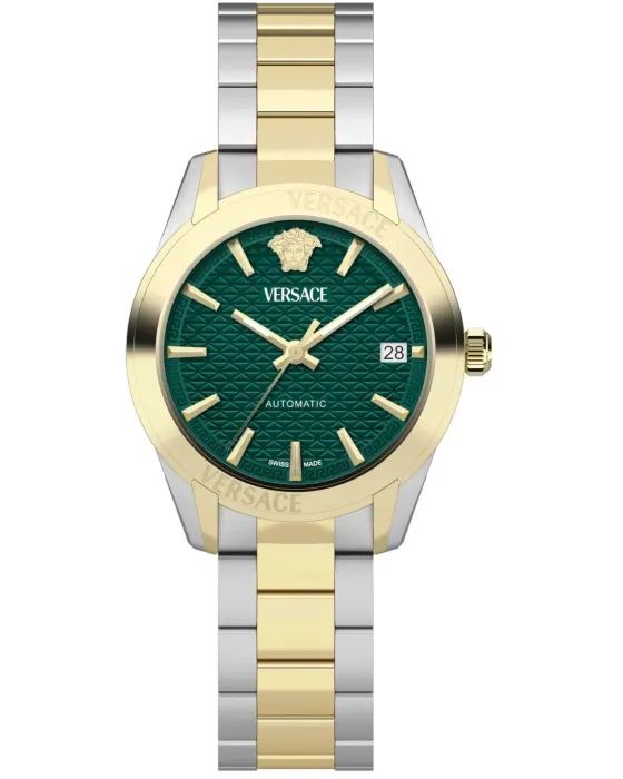 Γυναικείο ρολόι Versace Greca Automatic VESCA0524, Πράσινο καντράν, Μπρασελέ από Ανοξείδωτο ατσάλι