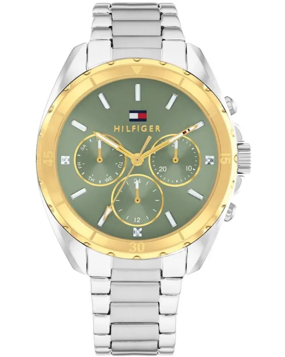 Γυναικείο ρολόι Tommy Hilfiger Chronograph 1782785, Πράσινο καντράν, Μπρασελέ από Ανοξείδωτο ατσάλι