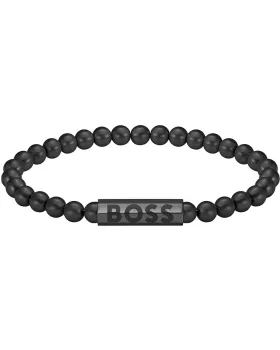 Βραχιόλι Hugo Boss Sphere 1580659M, Ανοξείδωτο ατσάλι, Μαύρο