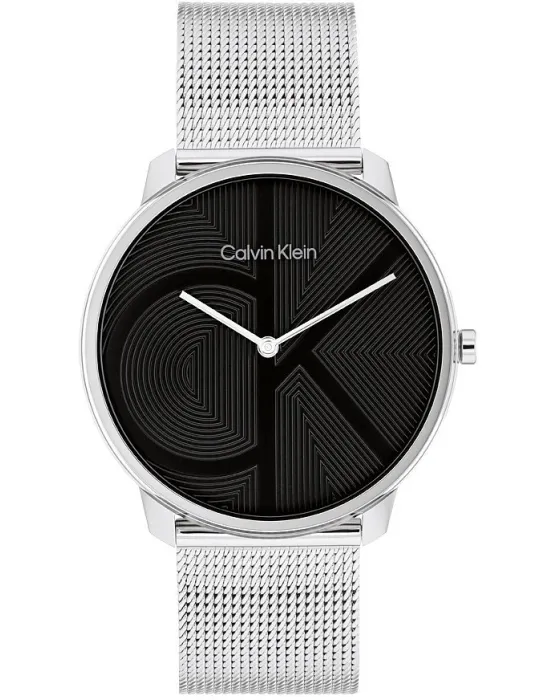Ανδρικό ρολόι Calvin Klein Iconic 25300012, Μαύρο καντράν, Μπρασελέ από Ανοξείδωτο ατσάλι