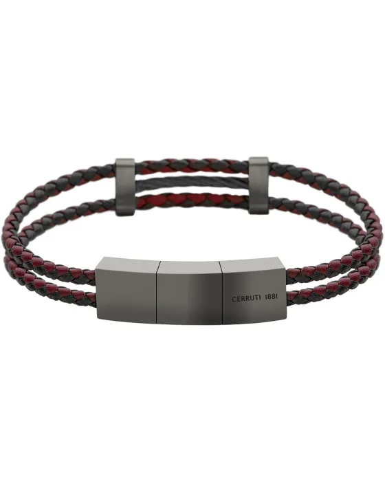 Bracelets Βραχιόλι Cerruti Strings CIAGB0000902, Leather / Stainless steel, Black