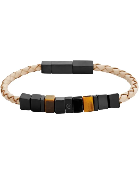 Bracelets Βραχιόλι Cerruti Chiselled CIAGB0001402, Stainless steel, Black