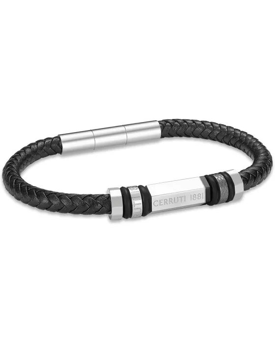 Bracelets Βραχιόλι Cerruti Narciso CIAGB0011901, Stainless steel, Black / Silver