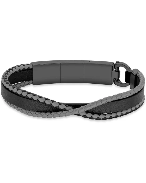 Bracelets Βραχιόλι Cerruti Shuffle CIAGB2127902, Stainless steel, Black / Grey